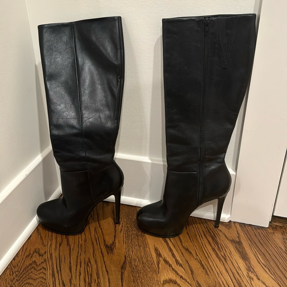 Pour la Victoire platform knee high boots